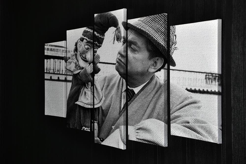 Tony Hancock in the Punch and Judy Man 5 Split Panel Canvas artwork, featuring vibrant colors and dynamic design across five panels.